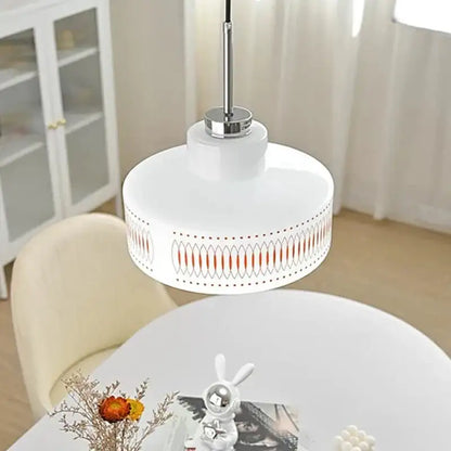 White Glass Geometric pattern Pendant Ceiling Lamp Light - Besontique Home
