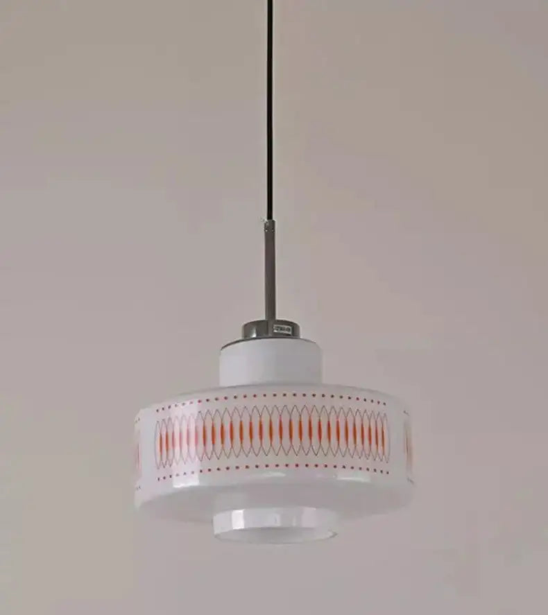 White Glass Geometric pattern Pendant Ceiling Lamp Light - Besontique Home