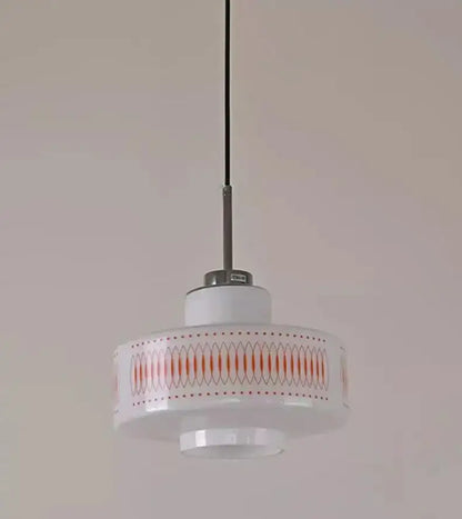 White Glass Geometric pattern Pendant Ceiling Lamp Light - Besontique Home