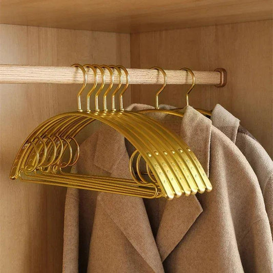 Wide Metal Gold & Silver Clothes Hanger │ Aluminum Alloy Wardrobe Organizer for Sweater Pants - Besontique Home