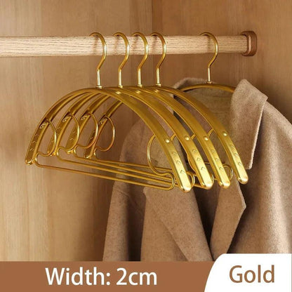 Wide Metal Gold & Silver Clothes Hanger │ Aluminum Alloy Wardrobe Organizer for Sweater Pants - Besontique Home