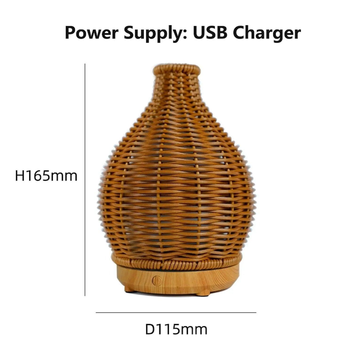 Wood Ratten Vase Shape Humidifier - Besontique Home