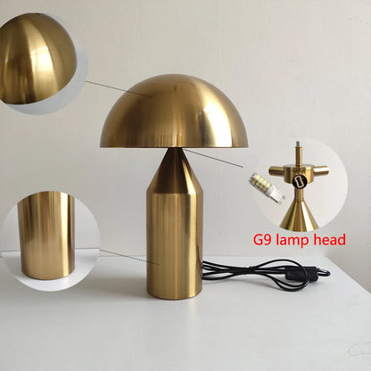 Modern Nordic Creative Mushroom Shaped Table Lamp Light (White / Black / Black and Gold / Gold) Besontique Home Decor