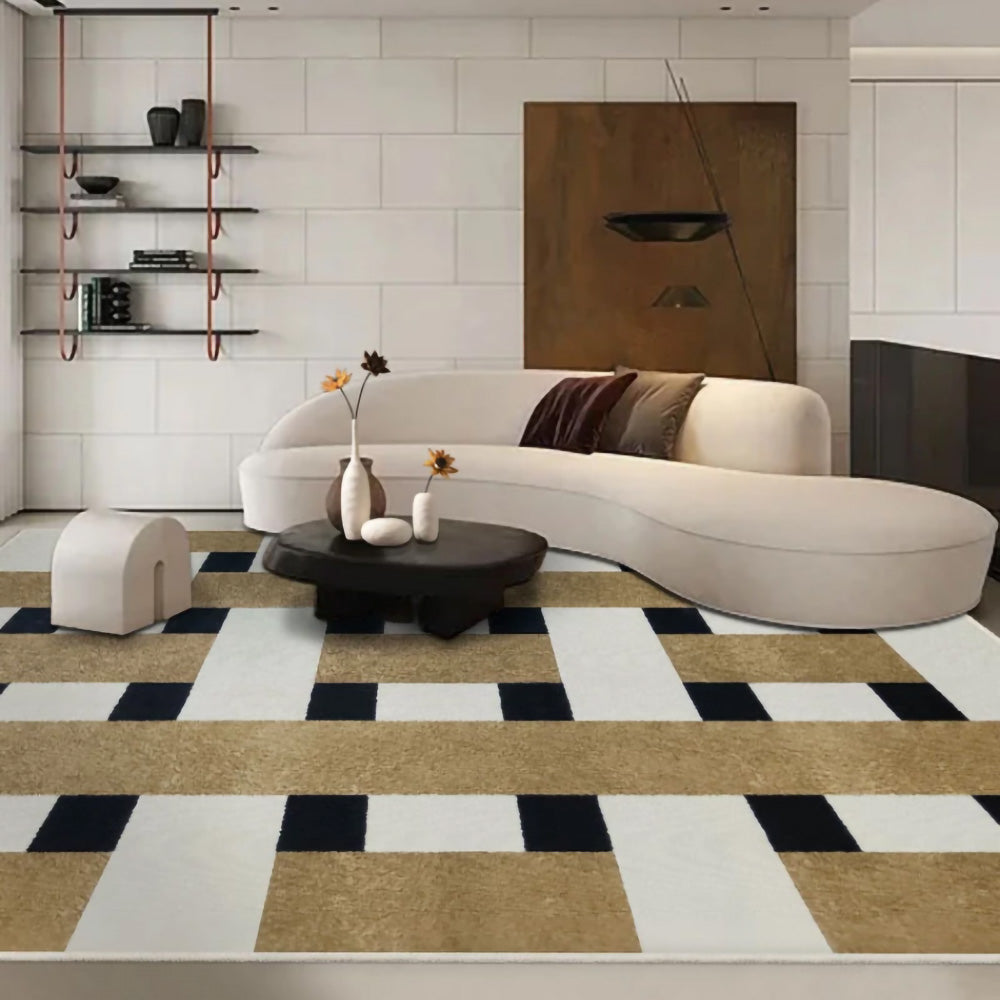 Modern Vintage Living Room Carpet │ Classic Geometric Art Design Rug