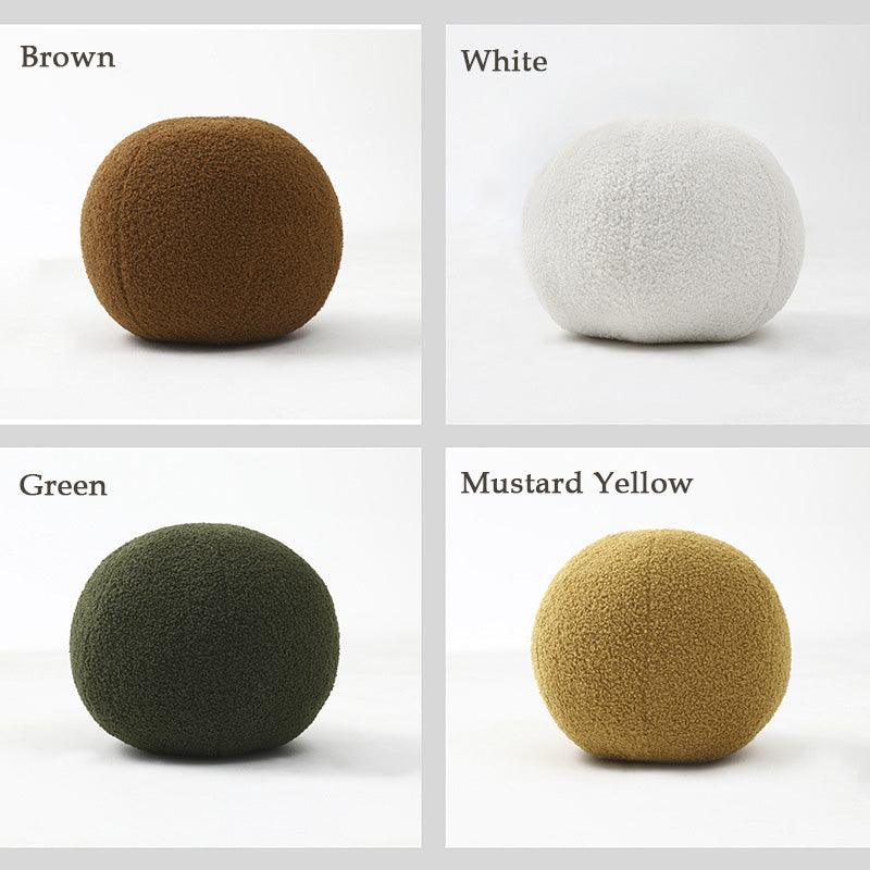 Wool Ball Shaped Couch Cushion │ Solid Color Stuffed Throw Pillow for –  Besontique