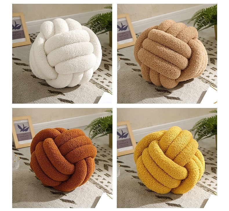 Hand-woven Knotted Ball Cushion │ Sofa Living Room Decorative Spherical Throw Pillow