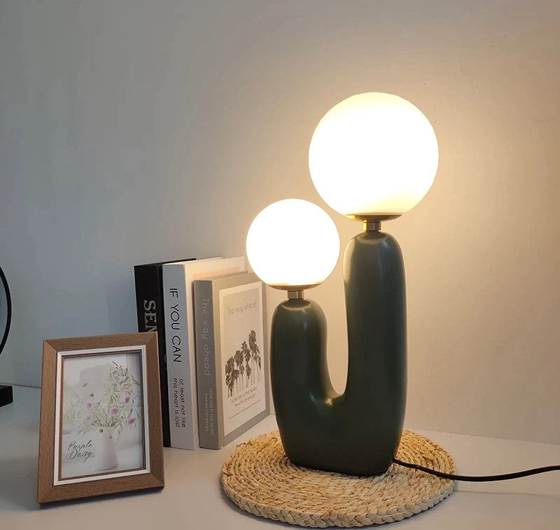 Modern Double Frosted Glass Balls Table Lamp │ Nordic Creative LED Lighting Desk Light