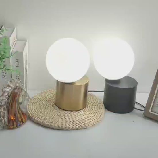 Nordic Glass Ball Table Light Lamp │ Modern Desk Mood Lamp for Bedroom Living Room Black Brass Besontique