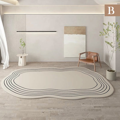 Minimal Line Irregular Carpets for Living Room, Modern thick Plush Soft Rug for Bedroom decoration Besontique