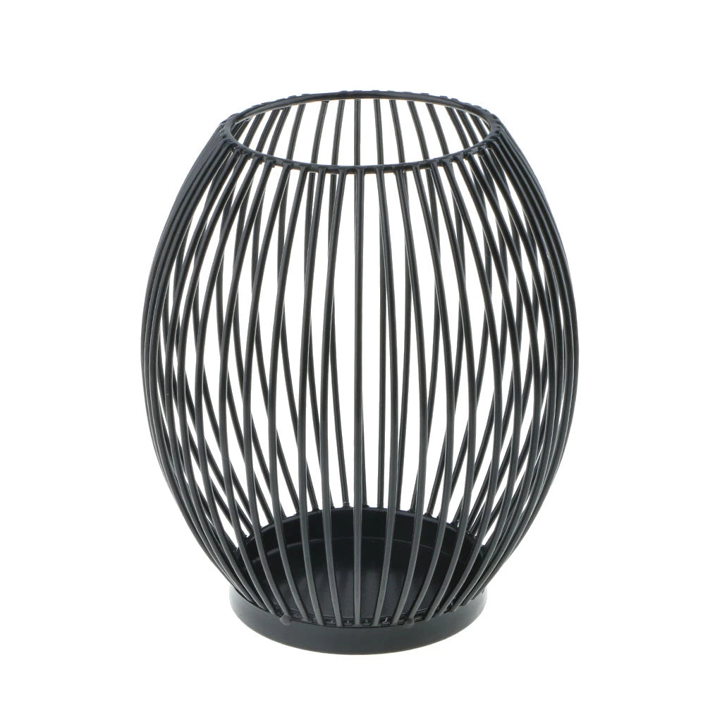 Black Hollow Metal Candle Holder │ Lantern Geometric Shape Candle Stand Modern Home Decor Besontique