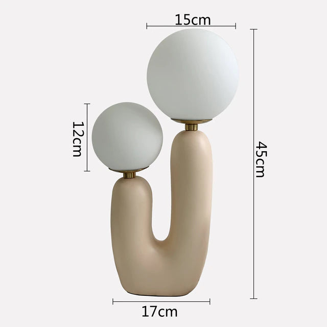 Modern Resin Double Frosted 2 Glass Balls Table Lamp │ Nordic Creativity Bedroom LED Lighting Desk Lamp │ For Living Room Decor  Besontique