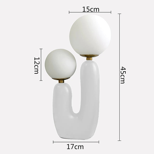 Modern Resin Double Frosted 2 Glass Balls Table Lamp │ Nordic Creativity Bedroom LED Lighting Desk Lamp │ For Living Room Decor  Besontique