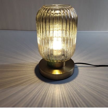 Cordless Ribbed Glass Table Lamps
