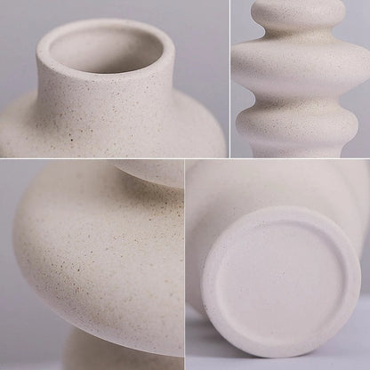 Beige Nordic Ceramics Dried Flower Vase │ Pampas Grass Pot Set│ Home Ornaments  Decorations Gifts