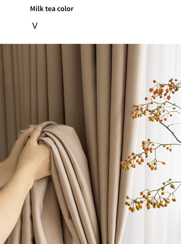 Neutral Solid Color Soft Blackout Curtains │ For Minimal Modern Home Decoration