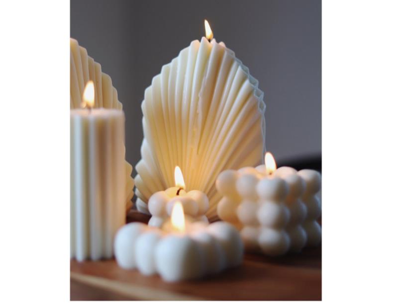 Neutral Pope Leaf Candles │ Handmade Soy Wax Aromatherapy Candle │ Home Bedroom Decoration Ornaments