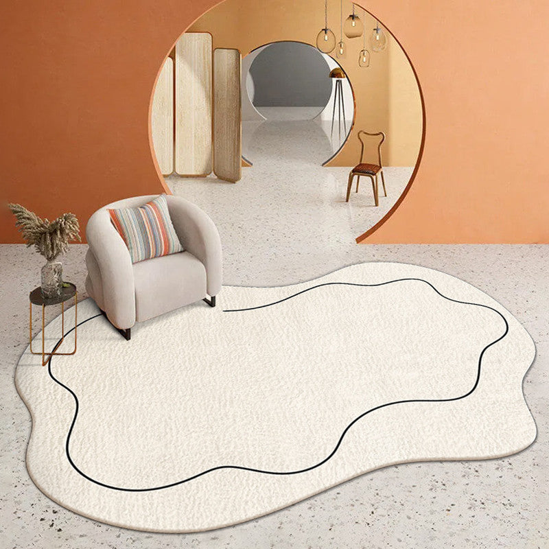 Modern Nordic One Line Carpets Rug │For Living Room Bedroom Bedside │ Decorative Fluffy Floor Mat