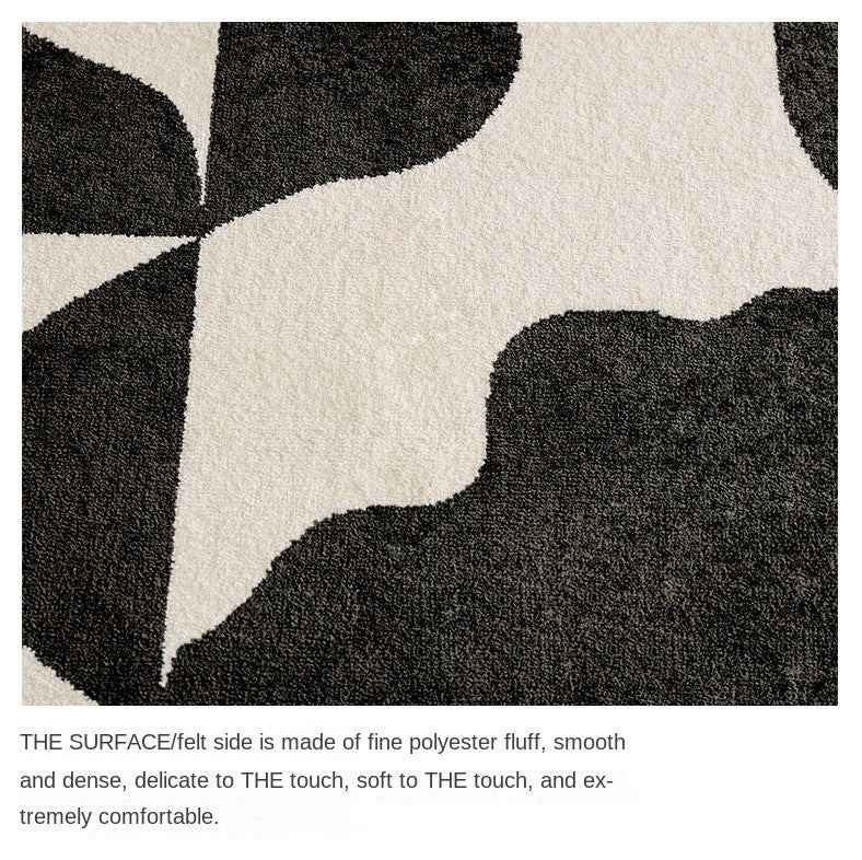 Modern Vintage American Style Large Carpets │ Black Pattern Geometric Mat Rug │ For Living Room Studio Lounge Bedroom Home Decoration Besontique