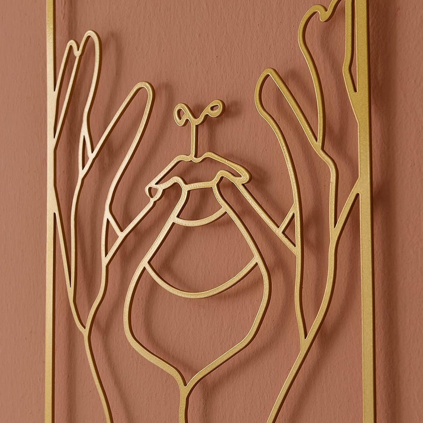 Modern Abstract Female Gold Line Silhouette Metal Art │ Nordic Woman Iron Wall Hanging Decor Ornament Besontique Home Decor Interior