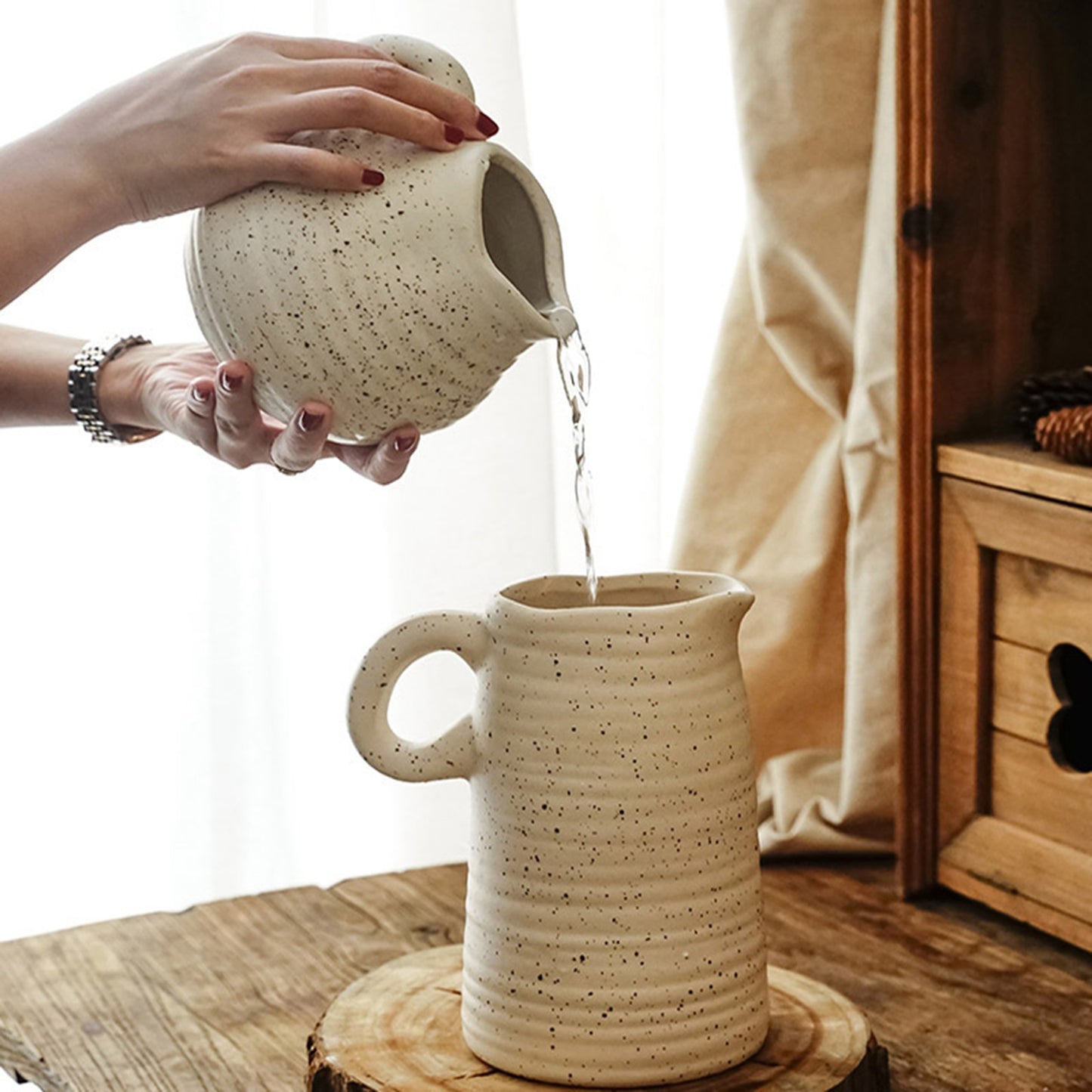 Nordic Minimal Style Ceramic Flower Vase  │ Modern Dot Home Plants Holder Besontique