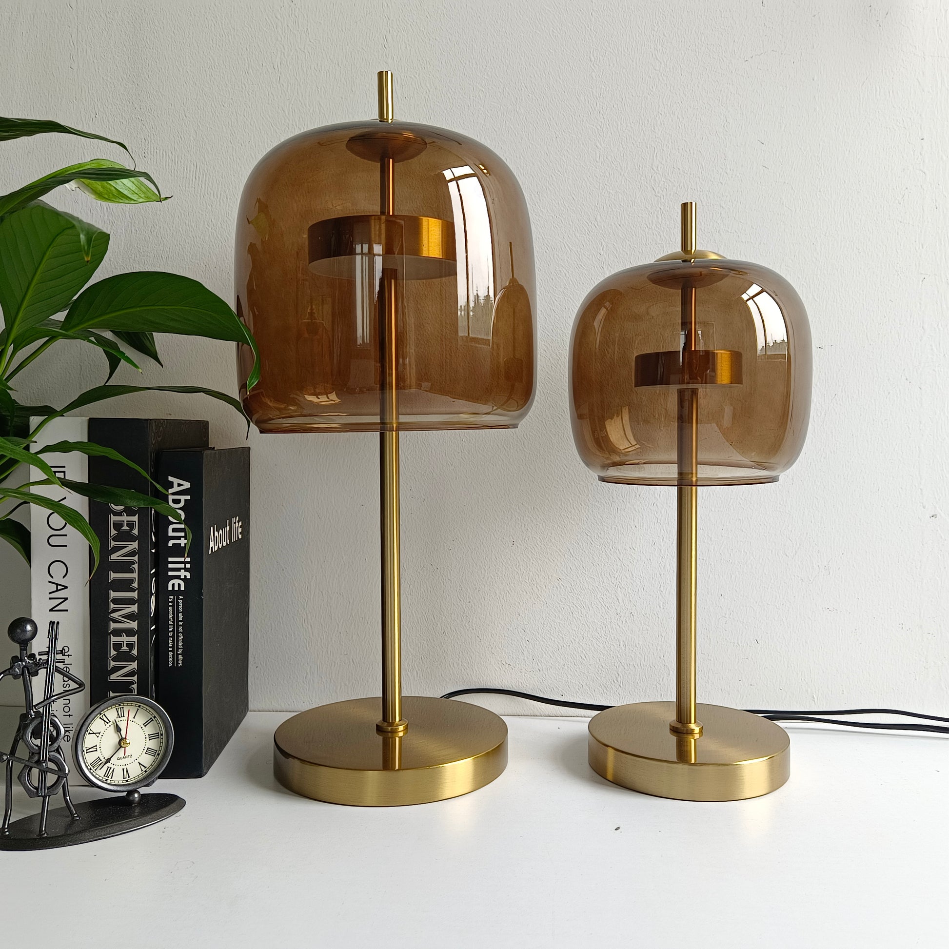 Nordic Transparent Glass Table Lamps │ Modern LED Living Bedroom Decor Lighting Desk Lamp Besontique