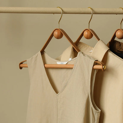 Modern Vintage Leather+Wood Clothes Hanger │ Design Wardrobe Coat Trousers Storage Organizer Besontique Home 