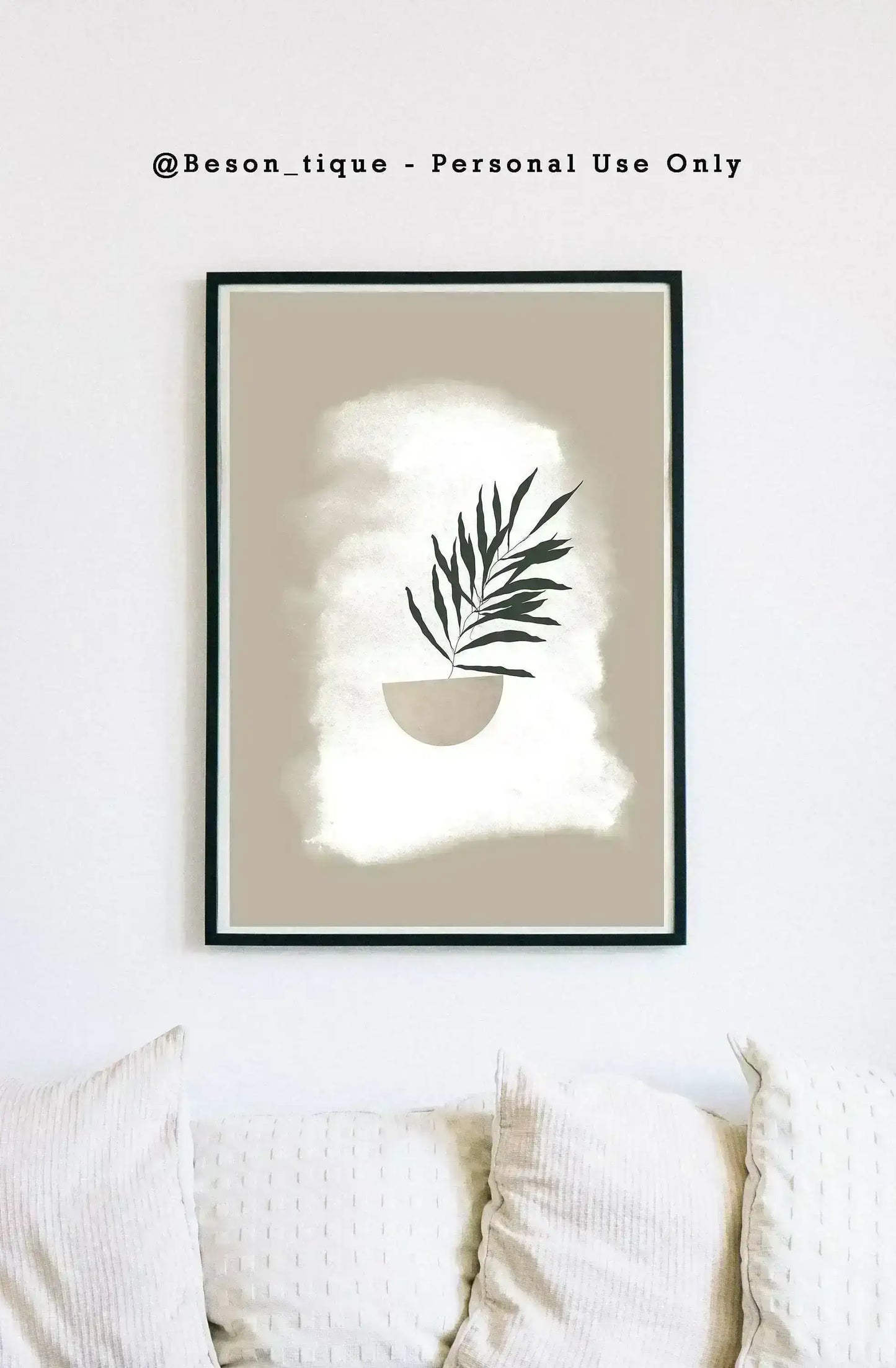 Botanical Digital Prints, Modern Boho Wall Poster, Nature Plants Wall Art, Neutral Beige Green Printable Art - Besontique Home