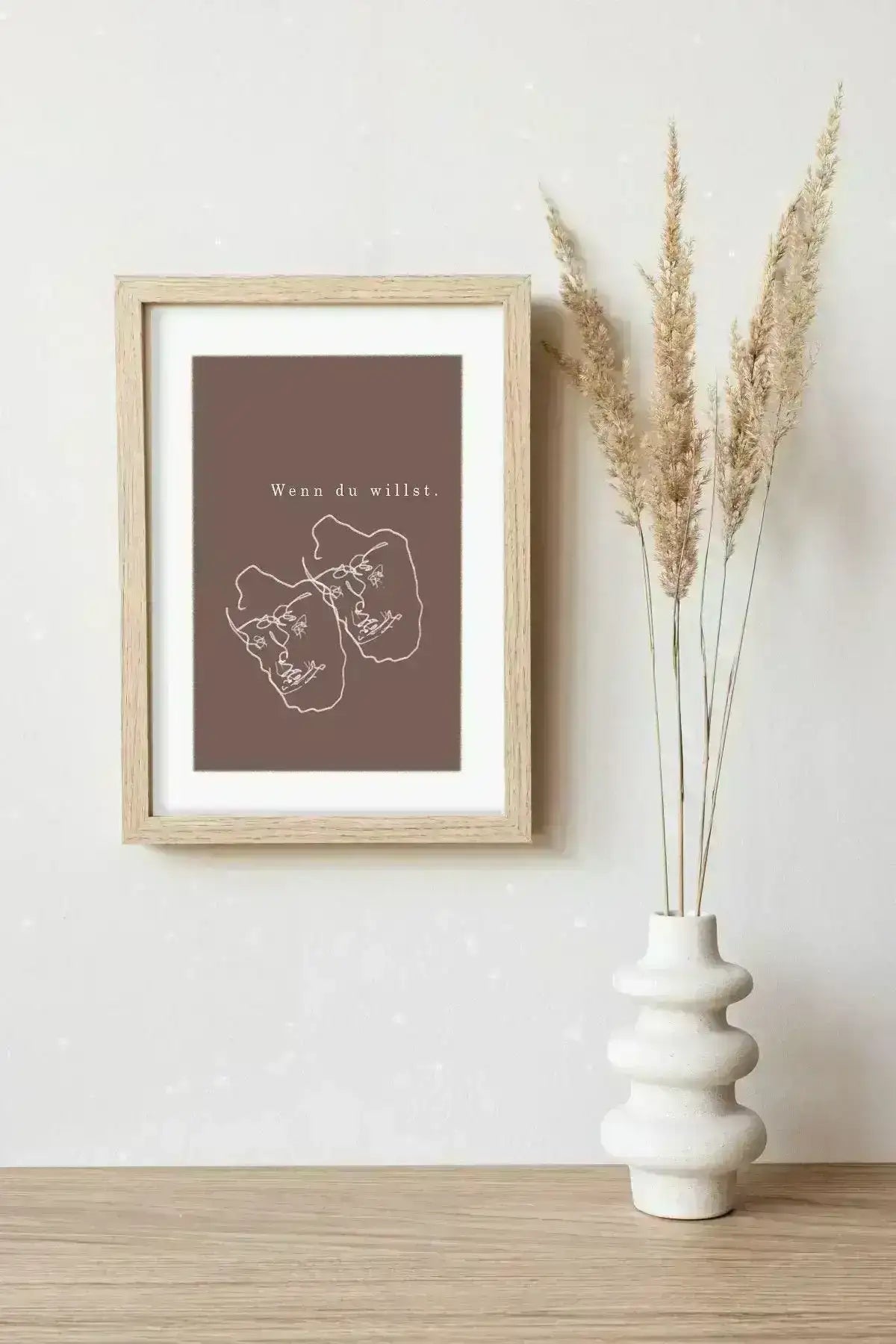 Face Line Abstract Digital Prints, Geometric Art, Typo Gallery Wall Art, Neutral Brown White Printable Art - Besontique Home