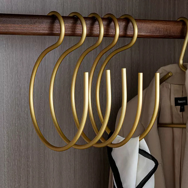 5 pcs Matte Gold/Silver S Shape Hook Holders │ Modern Practical Clothes Hangers Besontique Home 