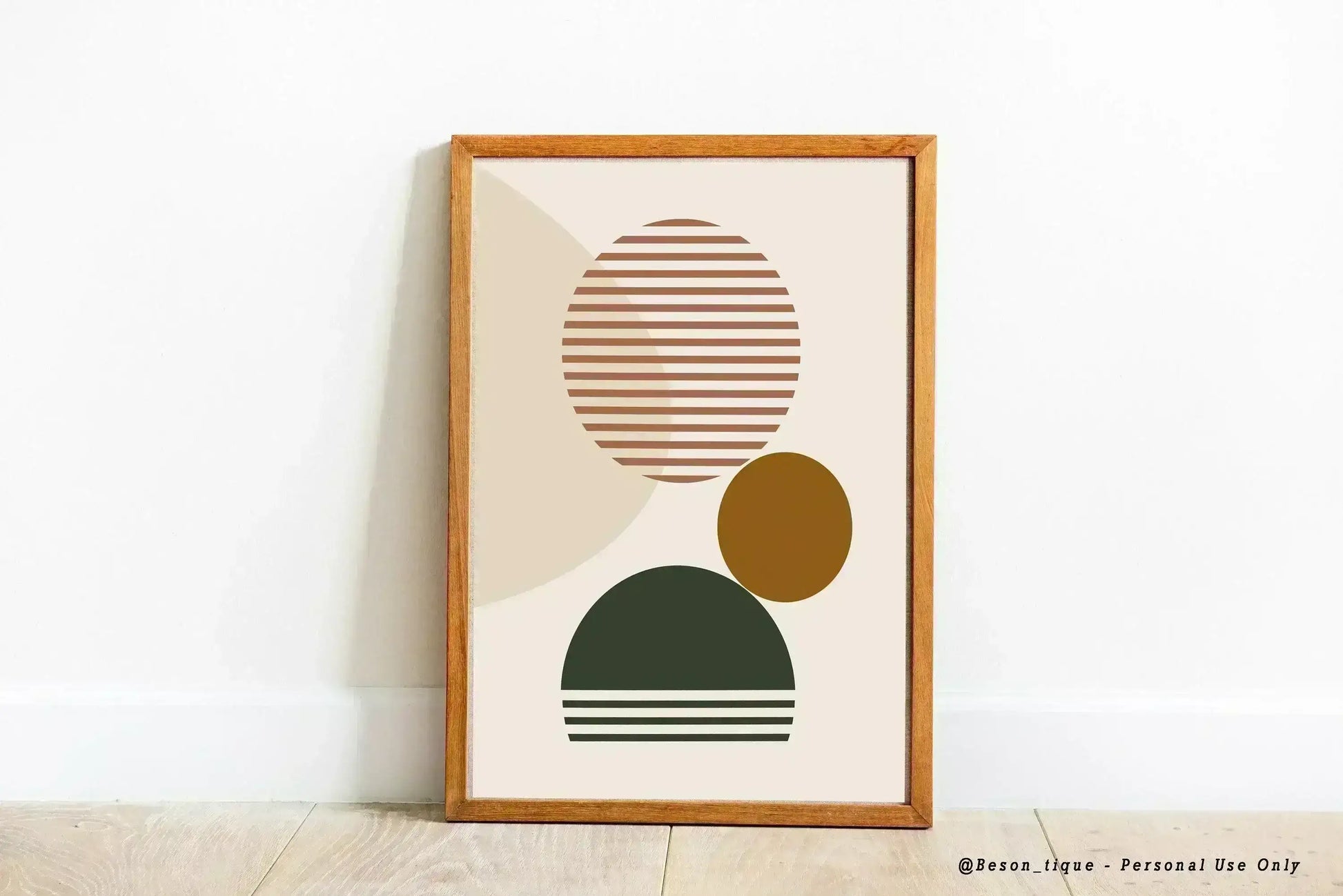 Modern Abstract Digital Prints, Set Of 2 Minimalist Geometric Printable Art, Warm Neutral Tone Wall Artwork, Gallery Home Decor Poster - Besontique Home