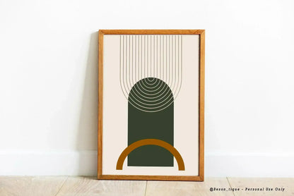 Modern Abstract Digital Prints, Set Of 2 Minimalist Geometric Printable Art, Warm Neutral Tone Wall Artwork, Gallery Home Decor Poster - Besontique Home