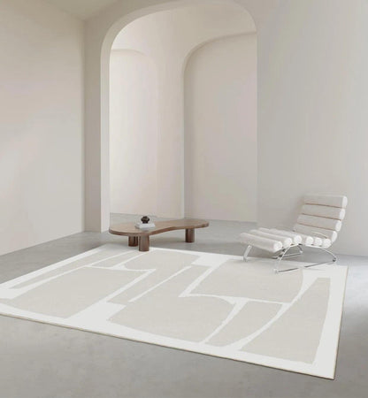 Modern Abstract Light Beige Luxury Non-slip Carpet Rug - Besontique Home