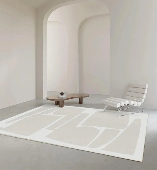 Modern Abstract Light Beige Luxury Non-slip Carpet Rug - Besontique Home