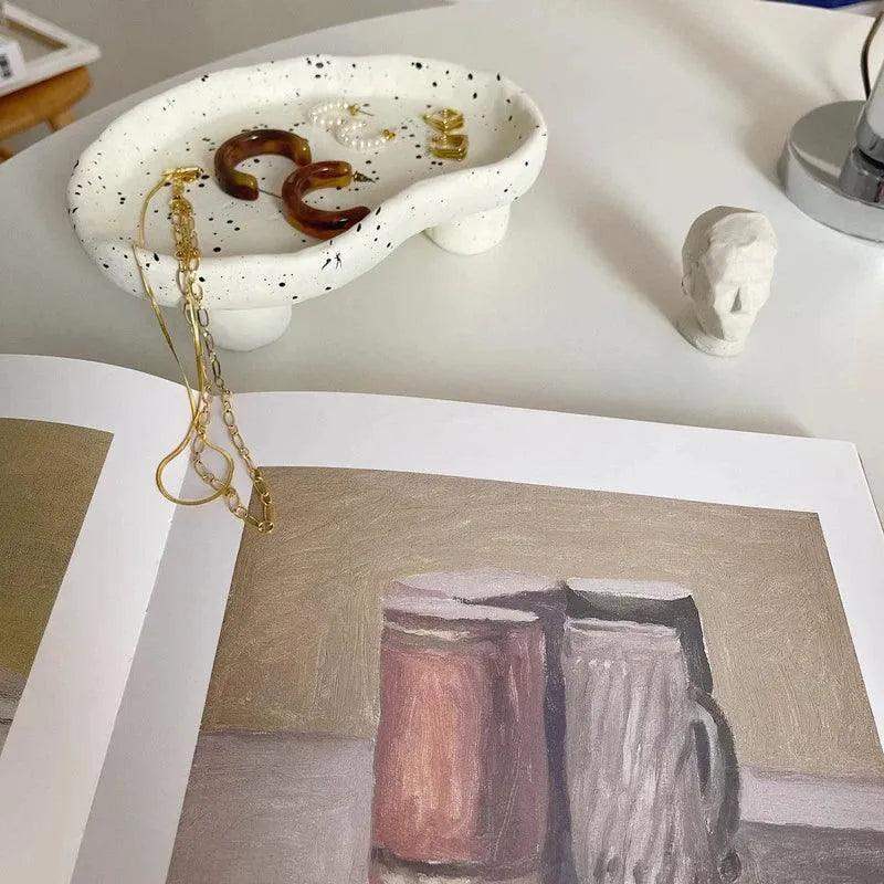 Modern Ink Dots Irregular Storage Tray │ Jewelry Coffee Table Tray Organizer - Besontique Home