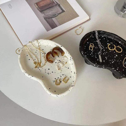 Modern Ink Dots Irregular Storage Tray │ Jewelry Coffee Table Tray Organizer - Besontique Home