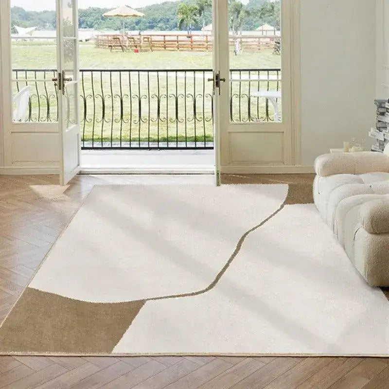 Moderner leichter Luxus-Kunstdesign-Teppich │ Weicher, großer Teppich zur Heimdekoration – Besontique Home