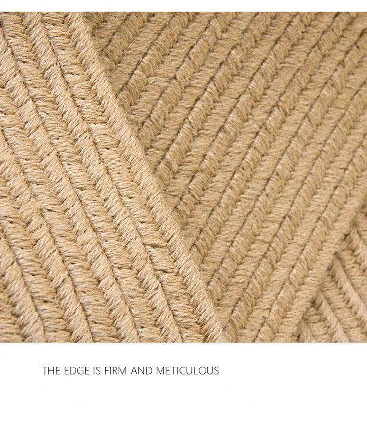 Modern Natural Jute Hand Woven Round Rug │ Minimalism Wear-resistant Durable Rug Mat - Besontique Home
