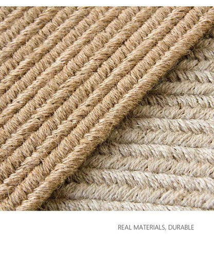 Modern Natural Jute Hand Woven Round Rug │ Minimalism Wear-resistant Durable Rug Mat - Besontique Home