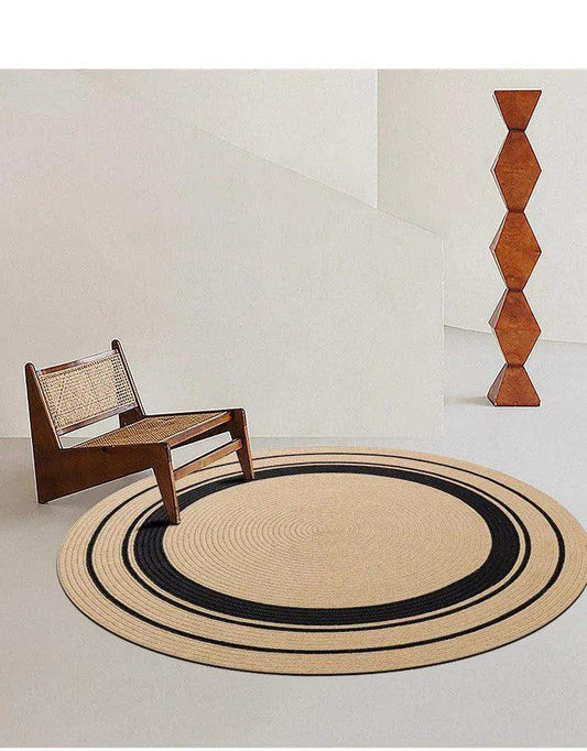 Modern Natural Jute Hand Woven Round Rug │ Minimalism Wear-resistant Durable Rug Mat - Besontique Home