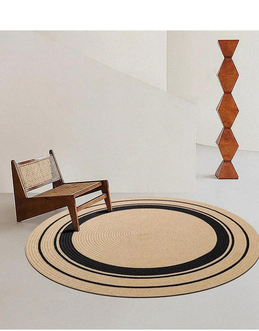 Modern Natural Jute Hand Woven Round Rug │ Minimalism Wear-resistant Durable Rug Mat - Besontique Home