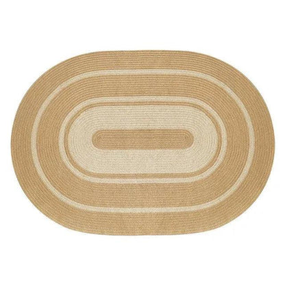 Modern Natural Jute Oval Rectangular Rug │ Minimal Hand Woven Durable Mat Carpet - Besontique Home