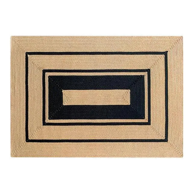 Modern Natural Jute Oval Rectangular Rug │ Minimal Hand Woven Durable Mat Carpet - Besontique Home