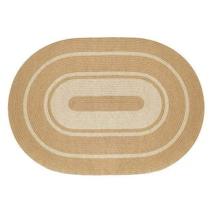 Modern Natural Jute Oval Rectangular Rug │ Minimal Hand Woven Durable Mat Carpet - Besontique Home
