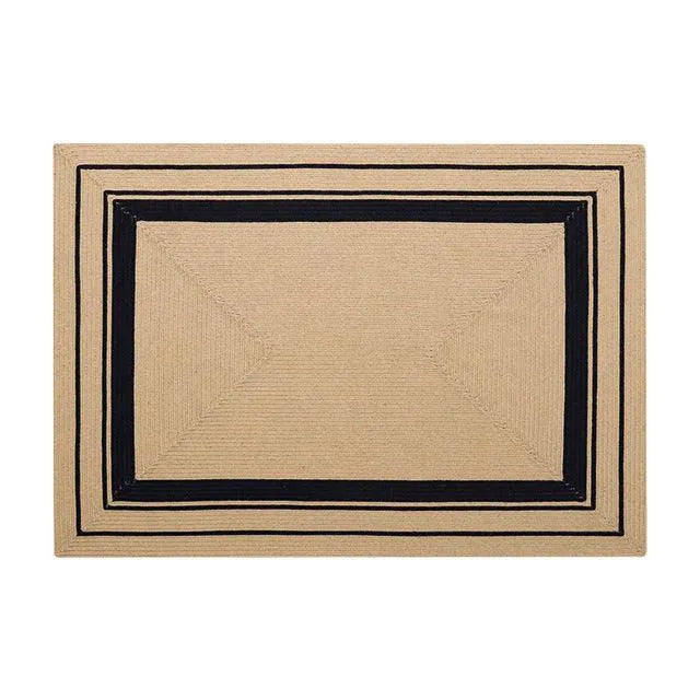 Modern Natural Jute Oval Rectangular Rug │ Minimal Hand Woven Durable Mat Carpet - Besontique Home