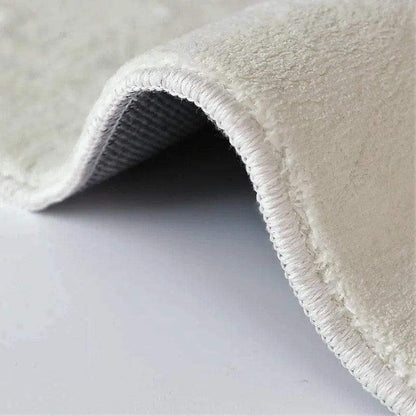 Modern Nordic Black White Solid Pattern Carpet │ Minimal Art Plush Soft Decorative Rug - Besontique Home