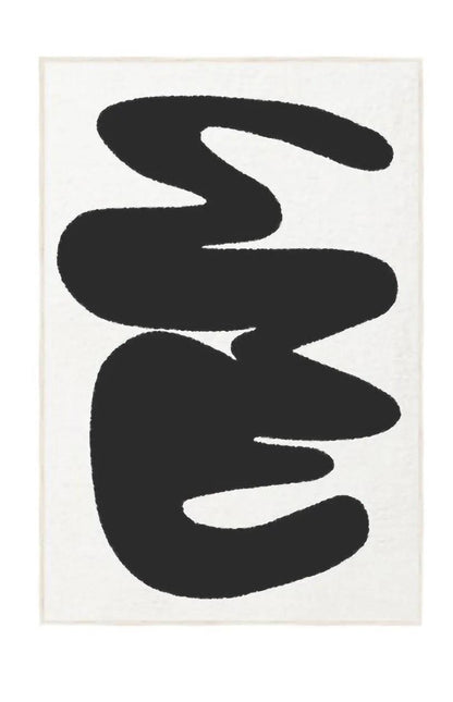 Modern Nordic Black White Solid Pattern Carpet │ Minimal Art Plush Soft Decorative Rug - Besontique Home