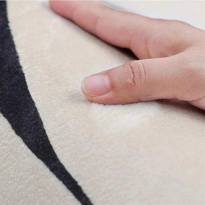 Modern Nordic Black White Solid Pattern Carpet │ Minimal Art Plush Soft Decorative Rug - Besontique Home