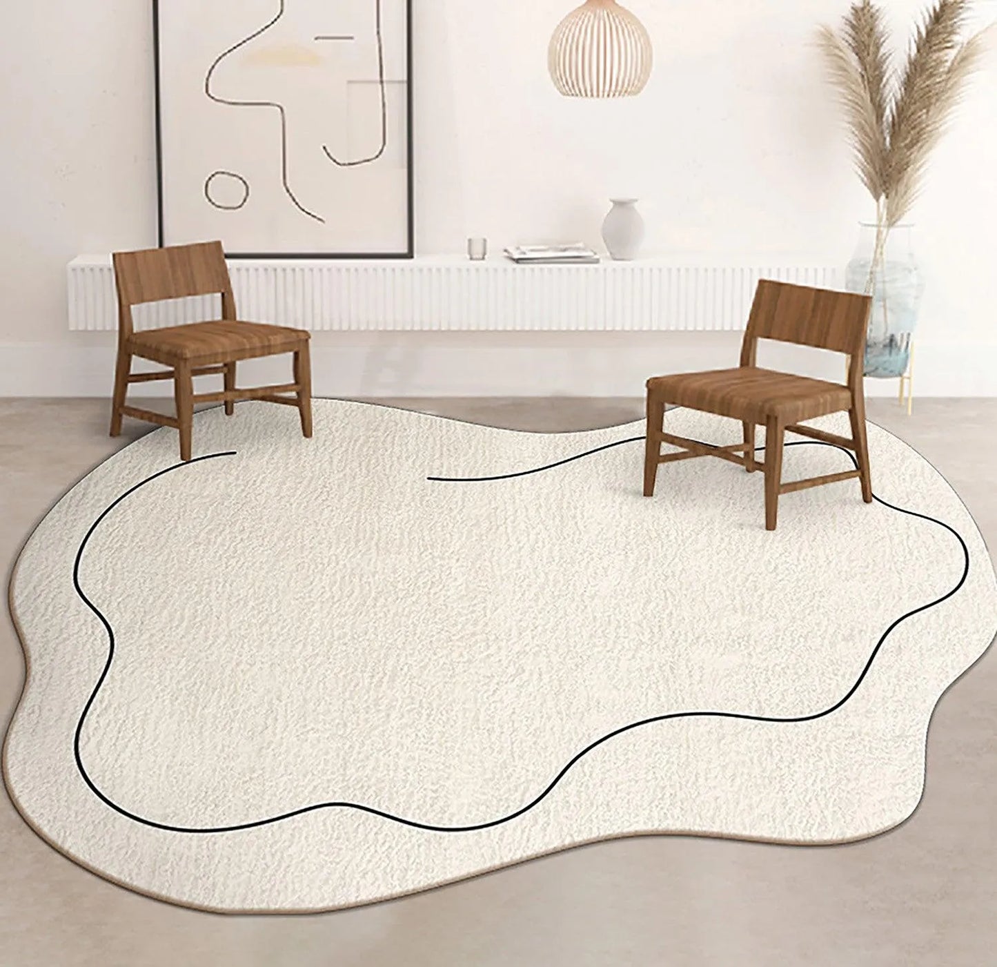 Modern Nordic One Line Irregular Carpet Rug │ For Living Room Bedroom Bedside - Besontique