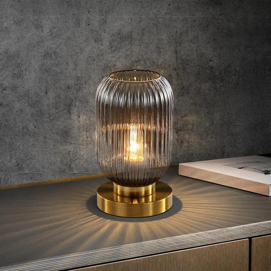 Modern Nordic Stained Glass Table Lamp Light (White / Amber / Green / Grey) - Besontique Home