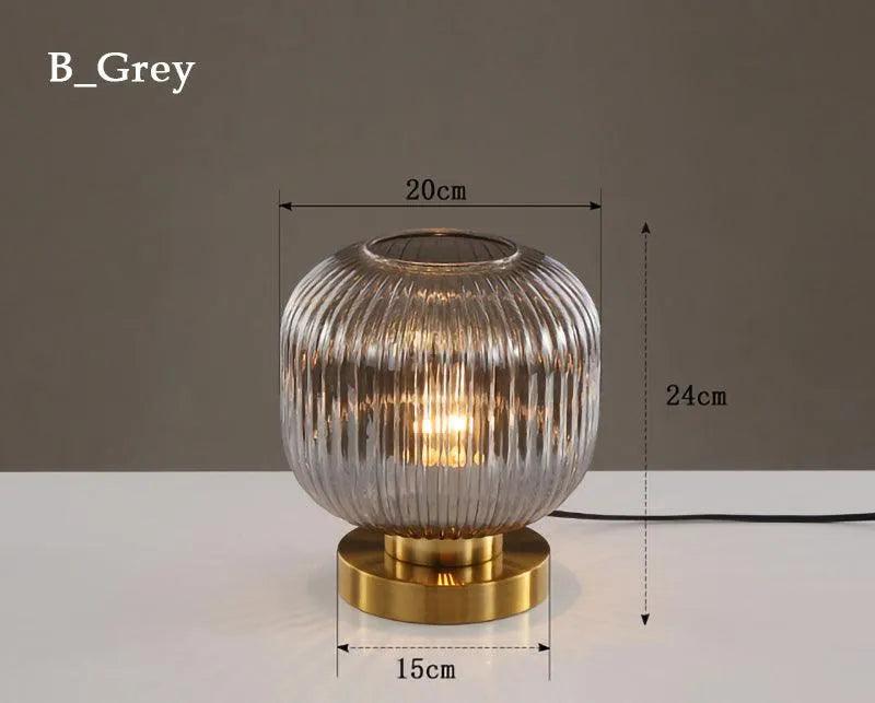 Modern Nordic Stained Glass Table Lamp Light (White / Amber / Green / Grey) - Besontique Home